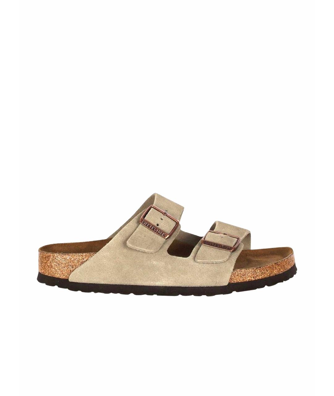 BIRKENSTOCK Хаки замшевые сандалии, фото 1