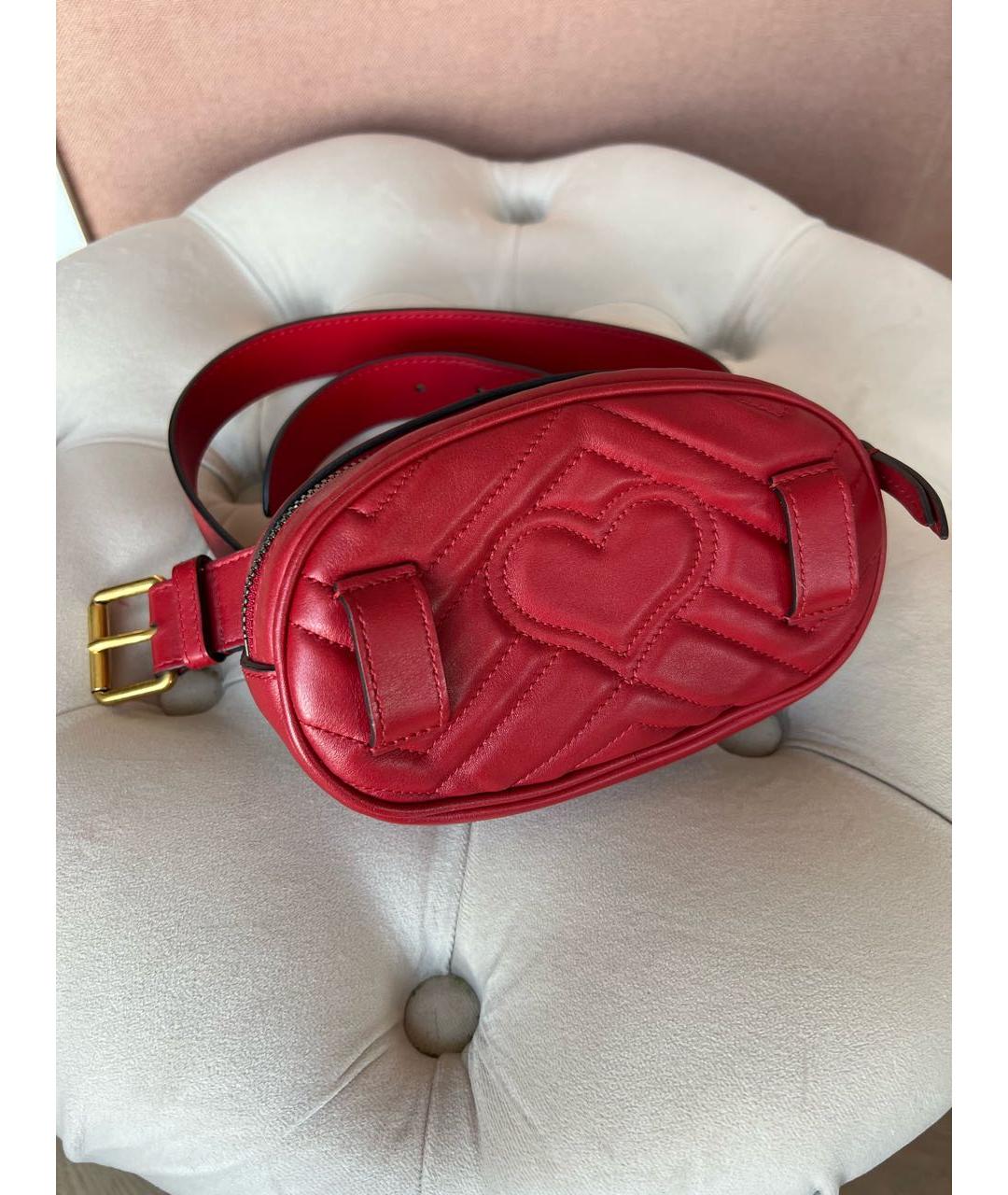 GUCCI Красная кожаная поясная сумка, фото 3