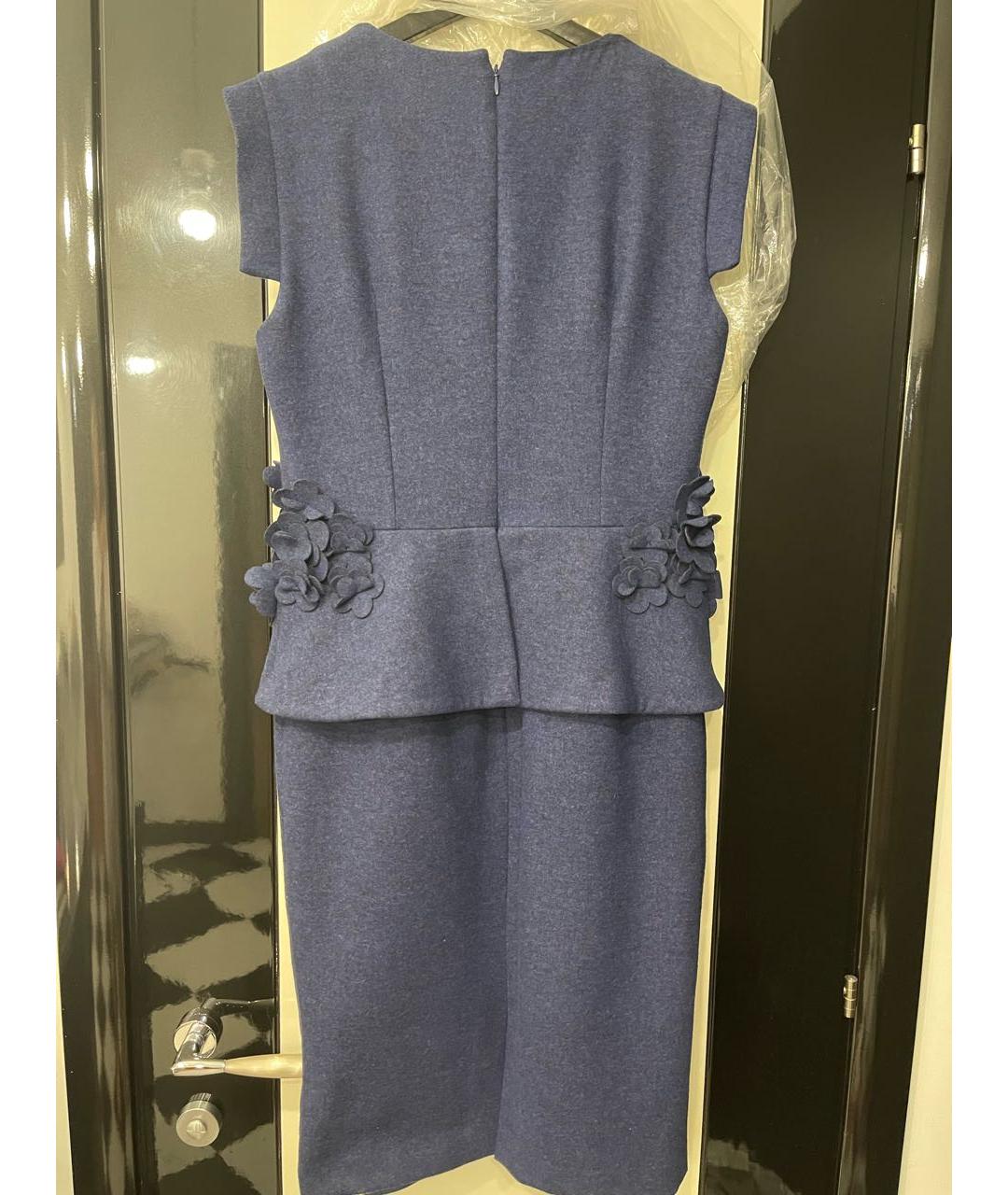 CAVALLI CLASS Темно-синее шерстяное повседневное платье, фото 2