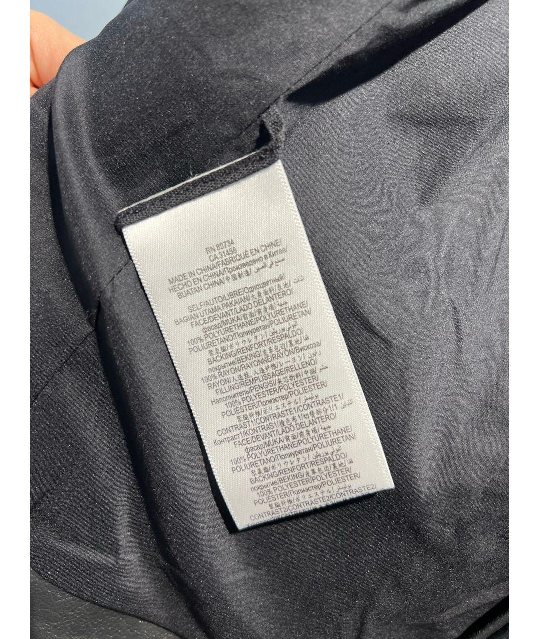 BCBG MAXAZRIA Черная полиуретановая куртка, фото 5
