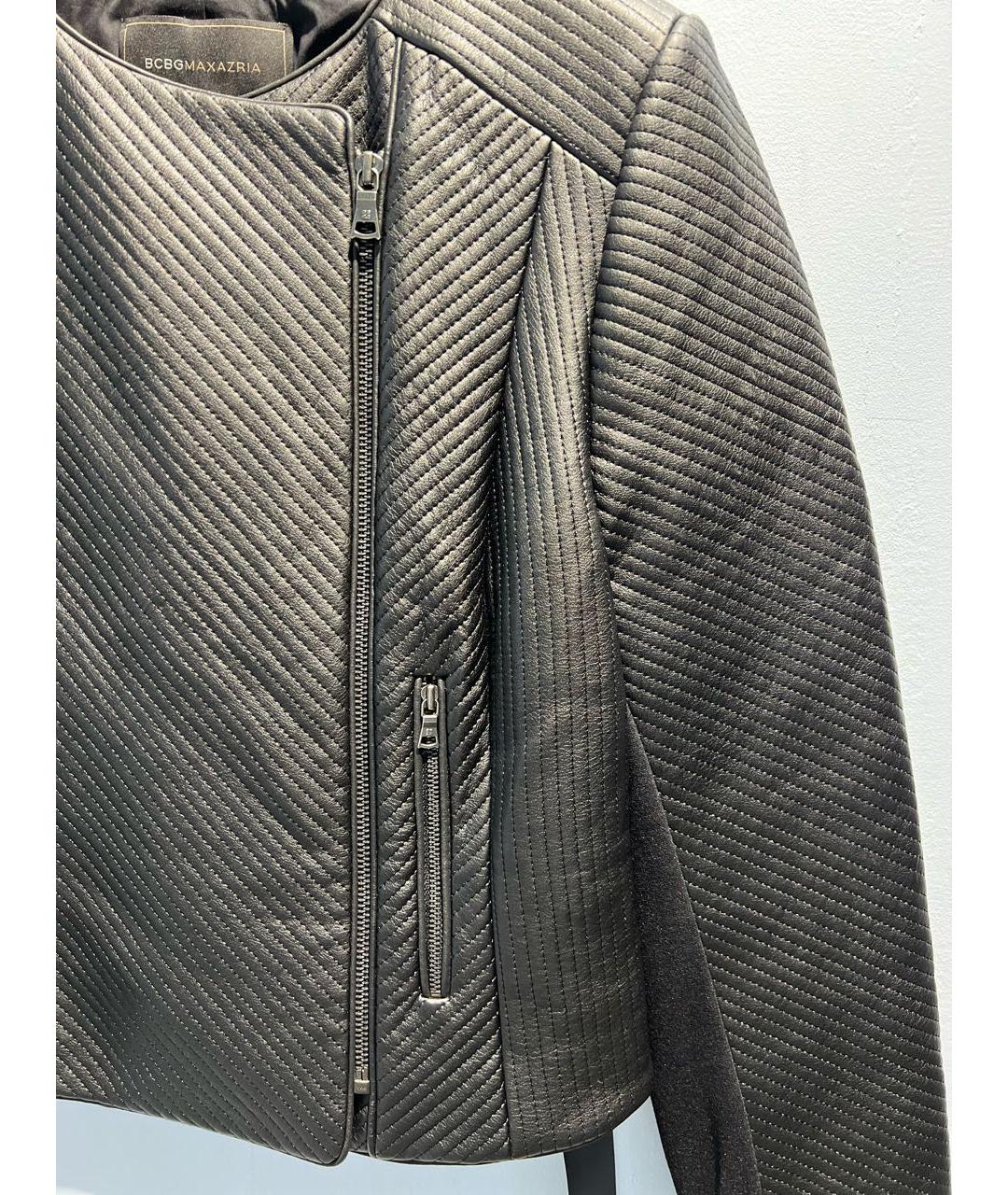 BCBG MAXAZRIA Черная полиуретановая куртка, фото 4