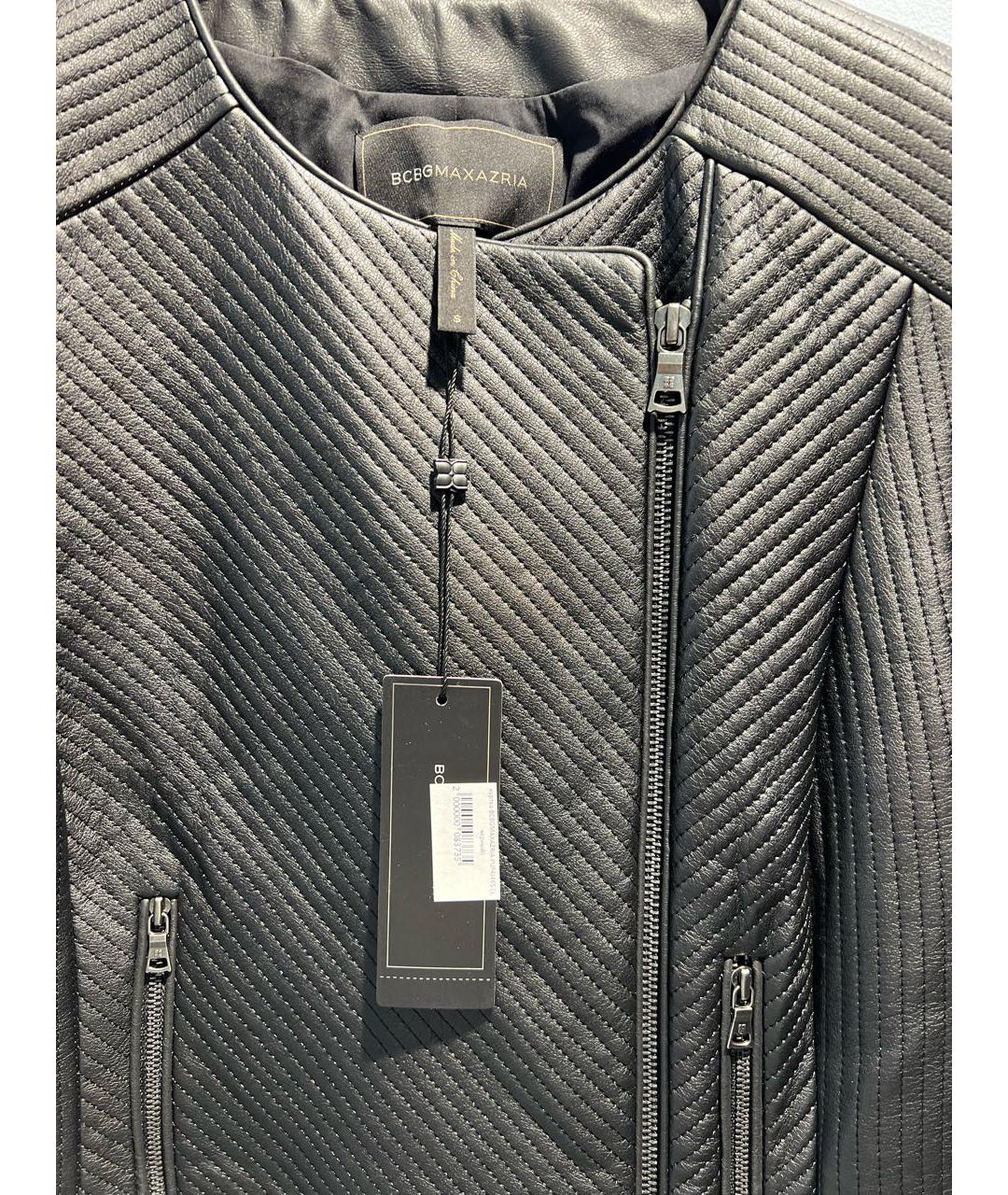 BCBG MAXAZRIA Черная полиуретановая куртка, фото 3
