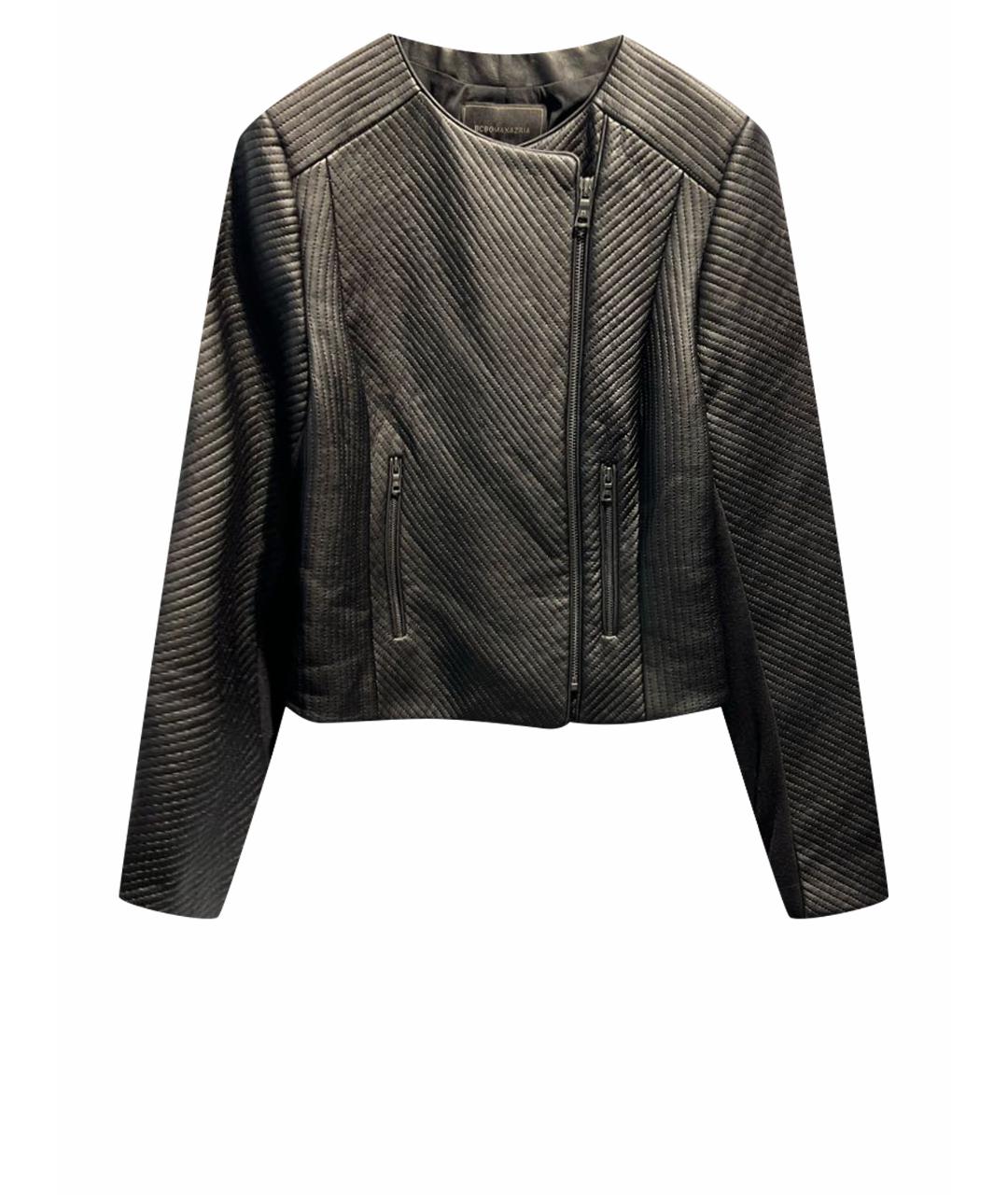 BCBG MAXAZRIA Черная полиуретановая куртка, фото 1