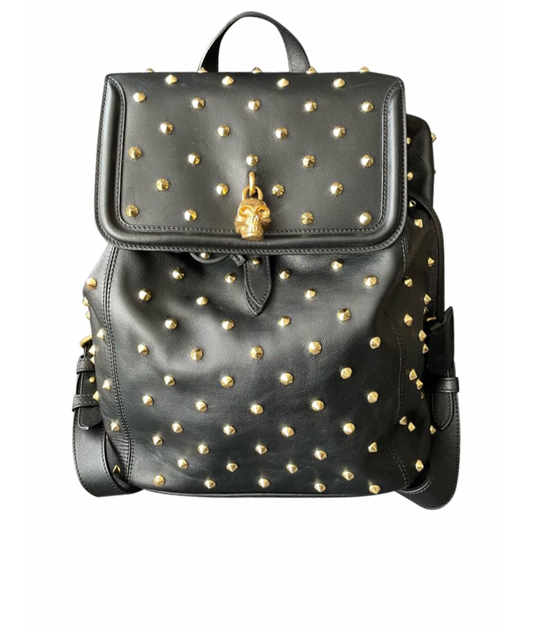 ALEXANDER MCQUEEN Черный кожаный рюкзак, фото 1