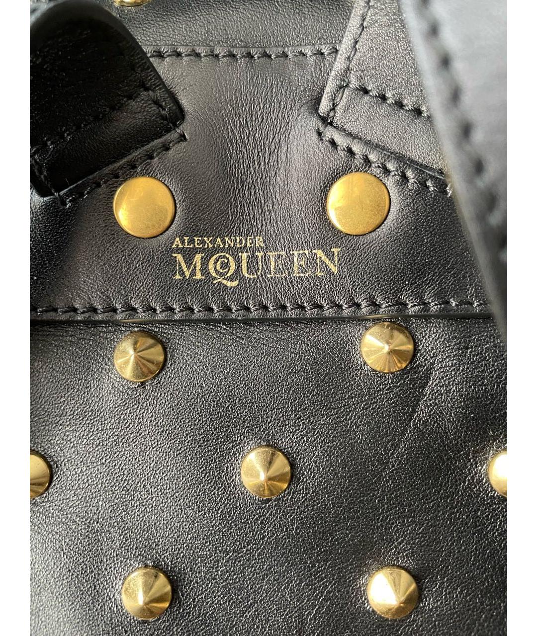 ALEXANDER MCQUEEN Черный кожаный рюкзак, фото 5