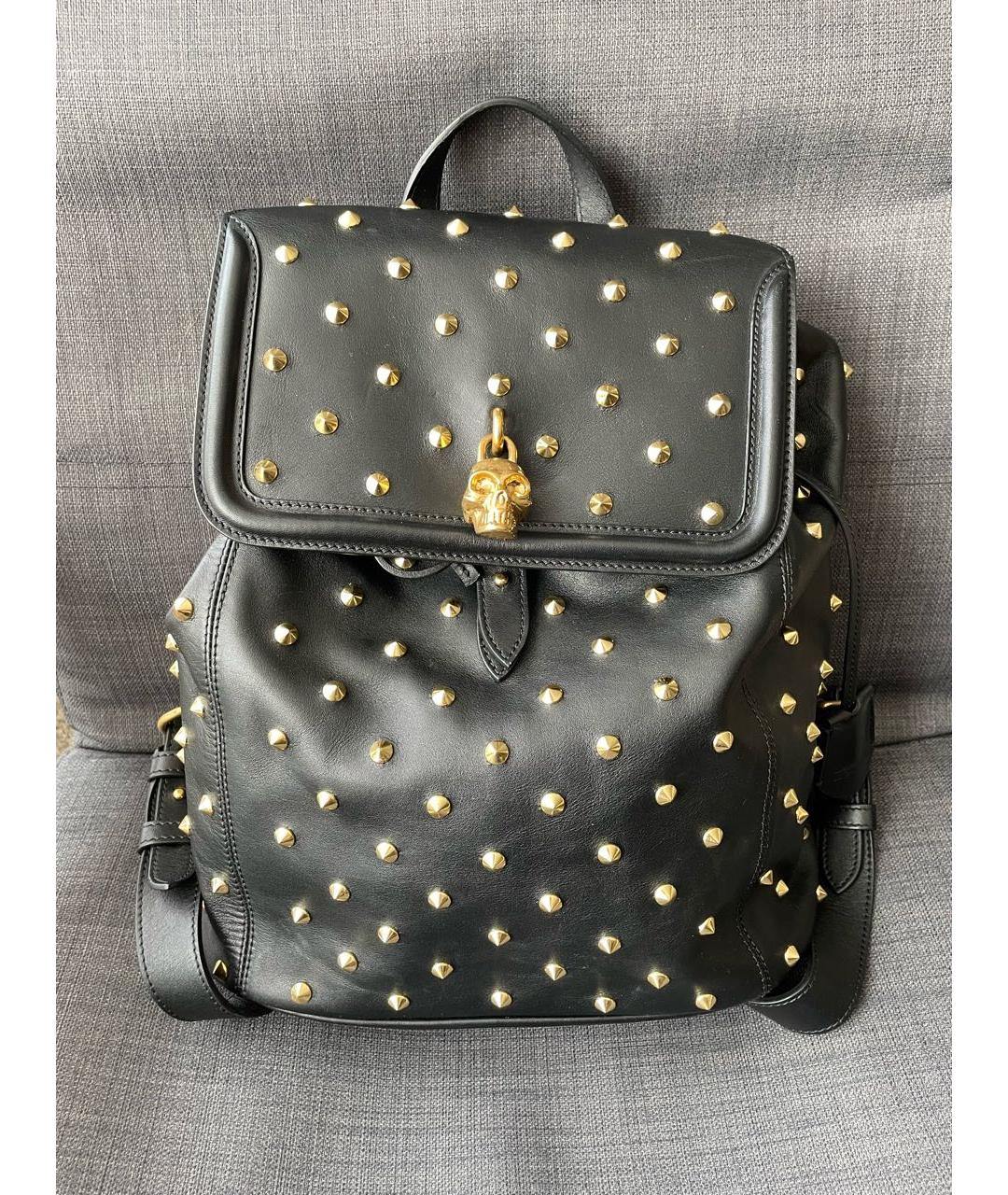 ALEXANDER MCQUEEN Черный кожаный рюкзак, фото 9