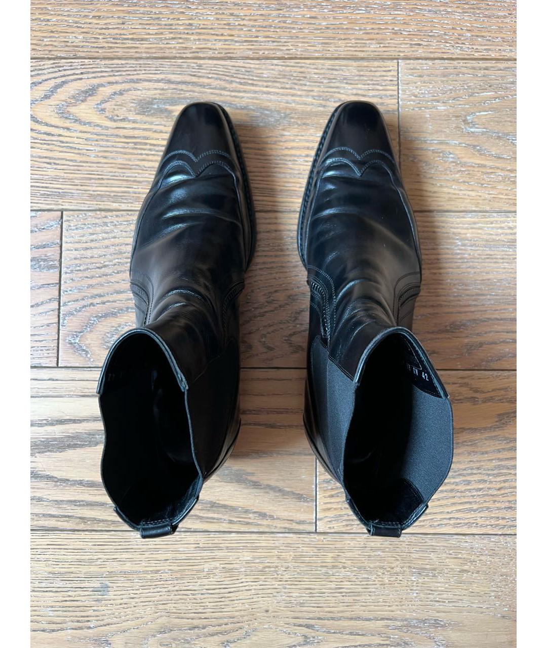 CHRISTIAN DIOR Черные кожаные низкие ботинки, фото 3