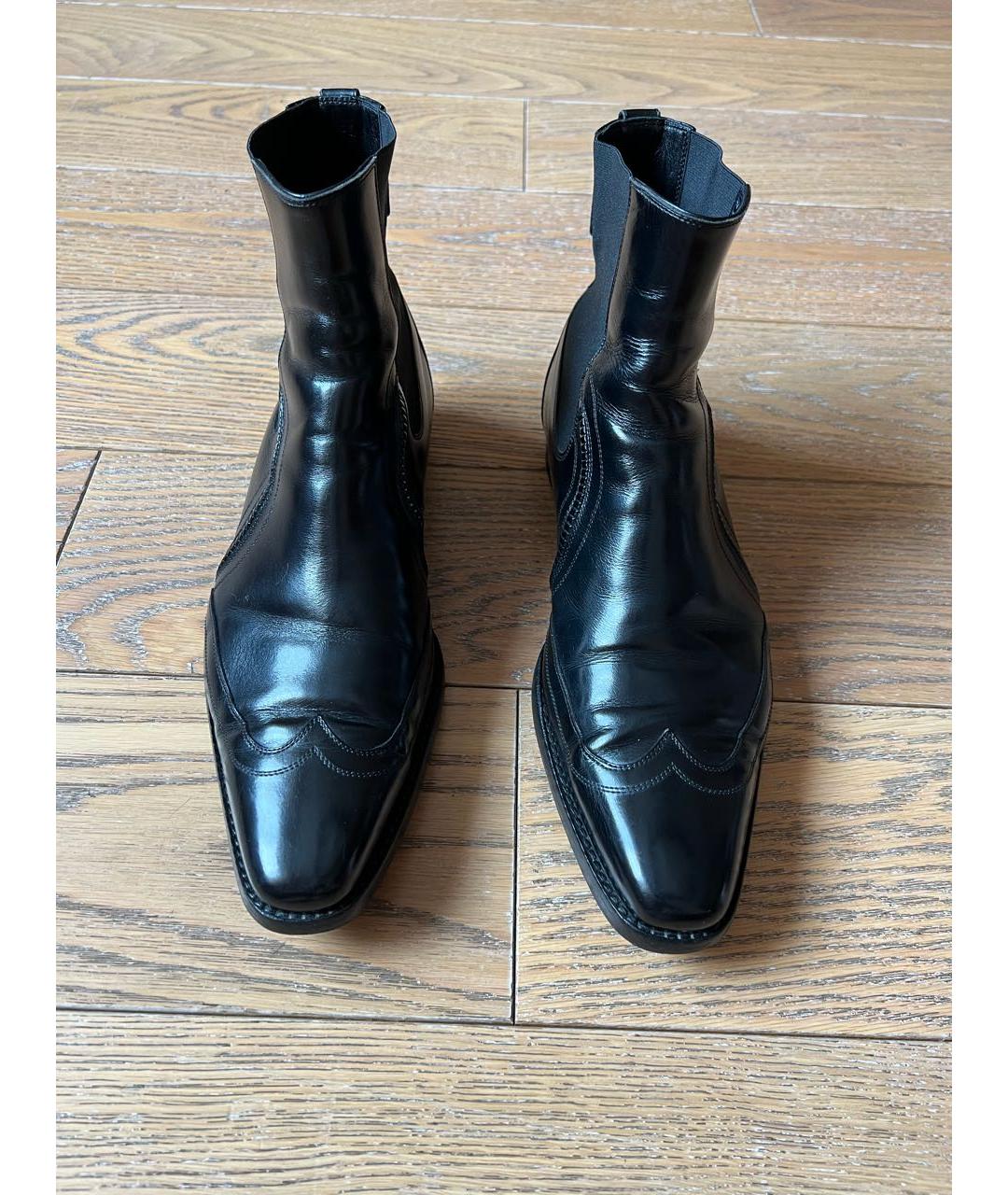CHRISTIAN DIOR Черные кожаные низкие ботинки, фото 2