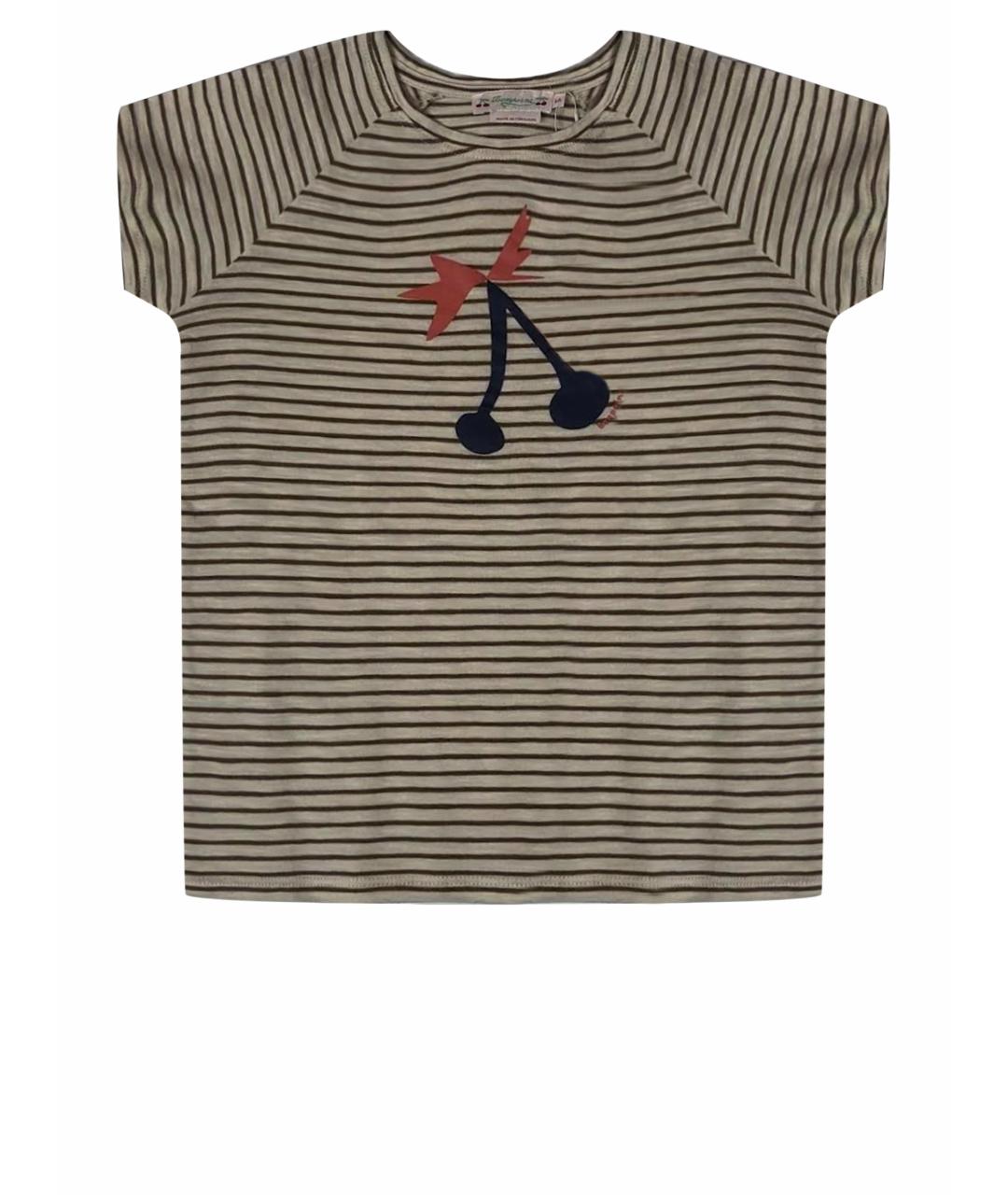 BONPOINT Бежевый хлопковый детская футболка / топ, фото 1
