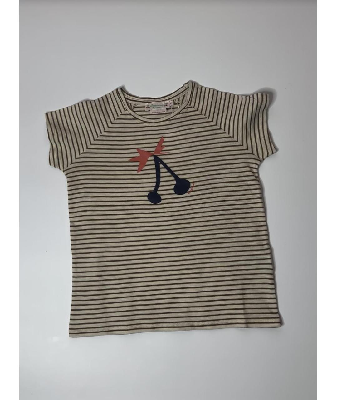 BONPOINT Бежевый хлопковый детская футболка / топ, фото 3