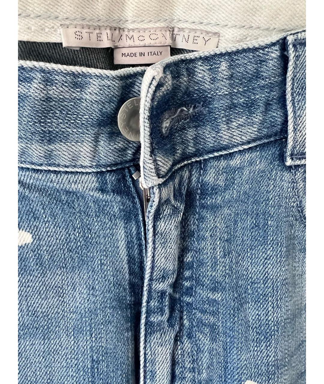 STELLA MCCARTNEY Голубые хлопко-эластановые прямые джинсы, фото 4