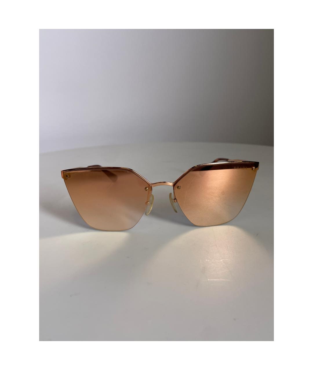PRADA Розовые металлические солнцезащитные очки, фото 6