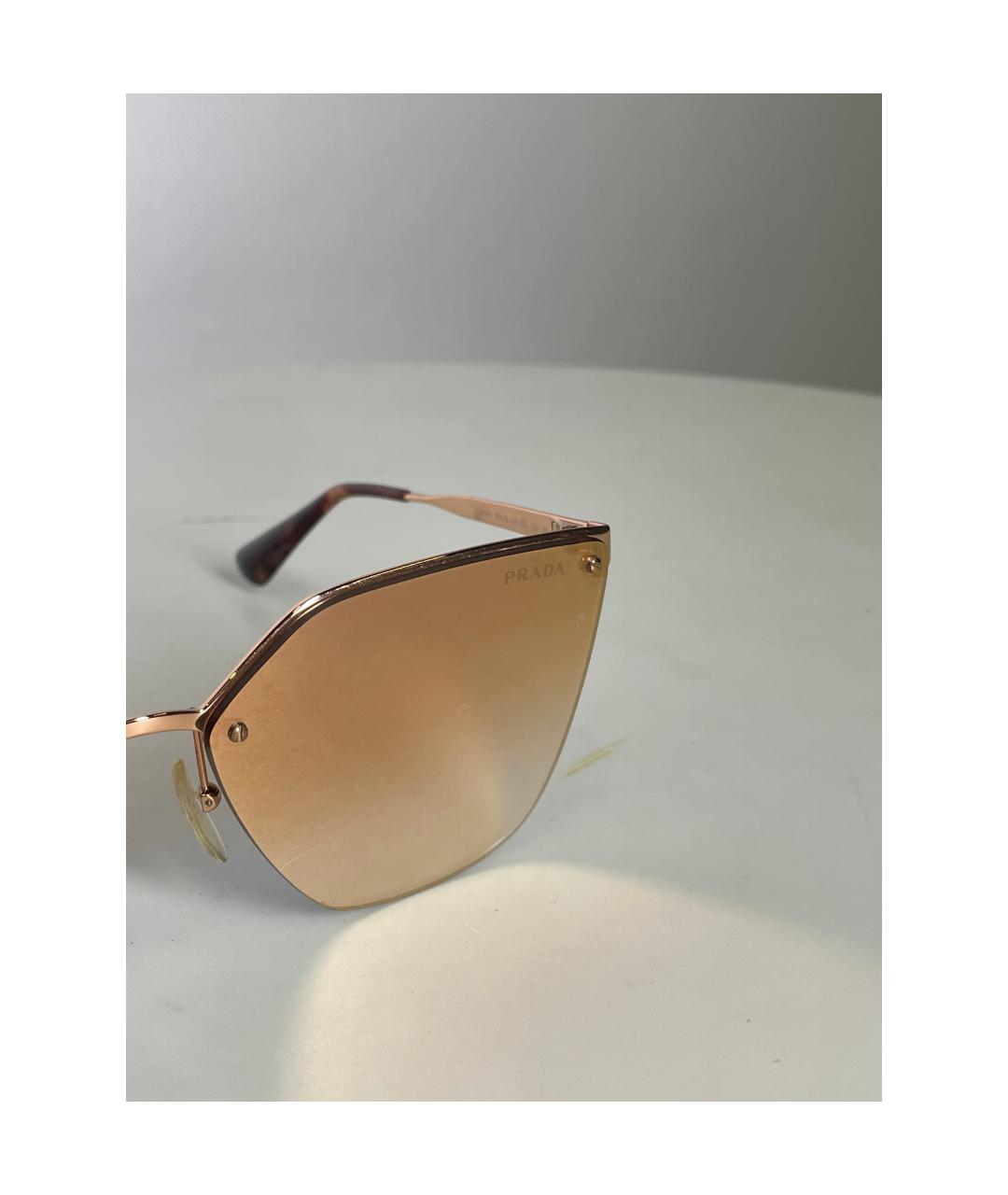 PRADA Розовые металлические солнцезащитные очки, фото 5