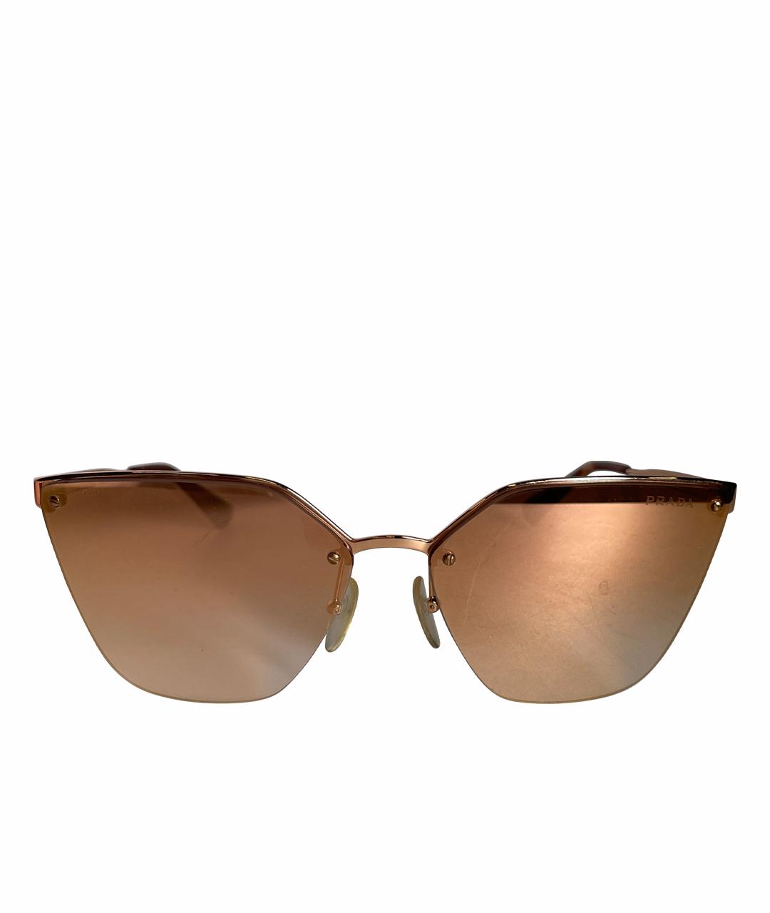 PRADA Розовые металлические солнцезащитные очки, фото 1