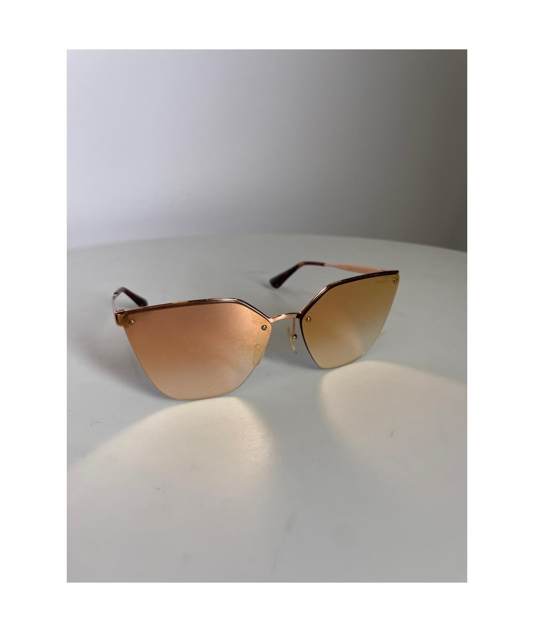 PRADA Розовые металлические солнцезащитные очки, фото 2