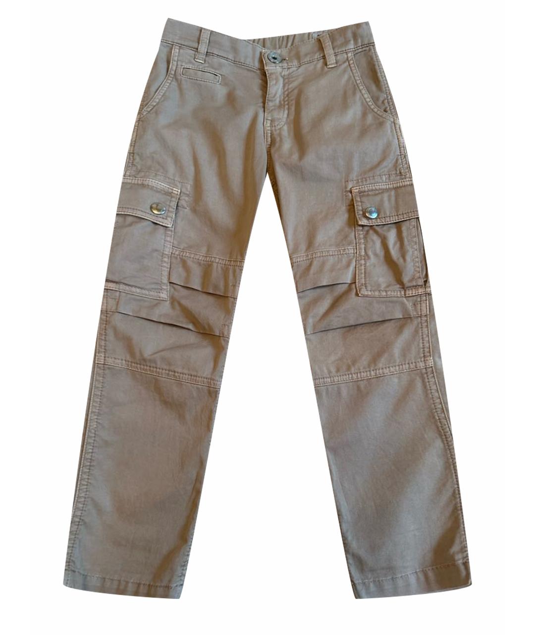 BRUNELLO CUCINELLI Бежевые хлопковые брюки и шорты, фото 1