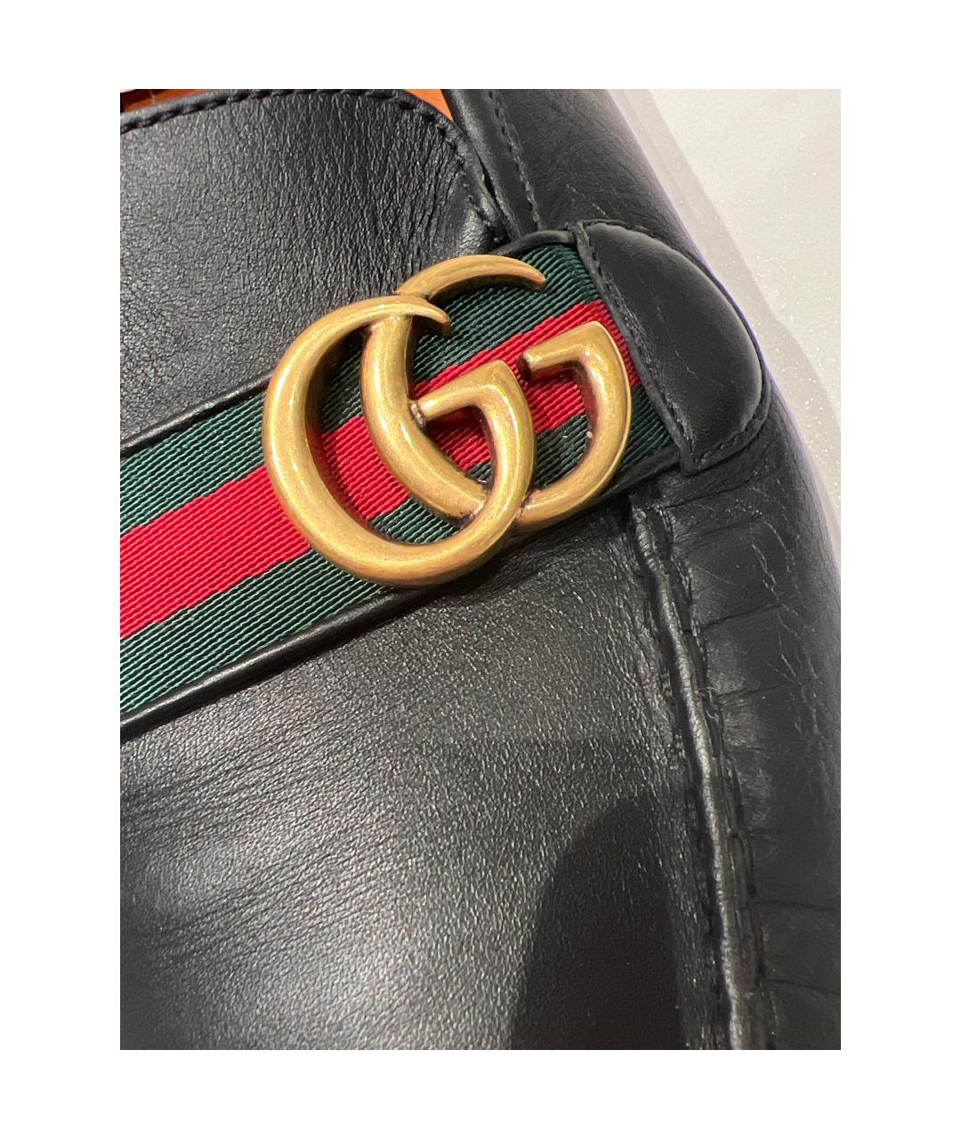 GUCCI Черные кожаные мокасины, фото 8