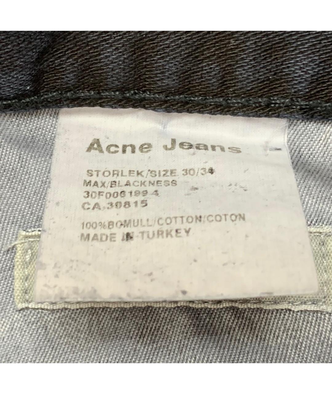 ACNE STUDIOS Антрацитовые хлопковые прямые джинсы, фото 7