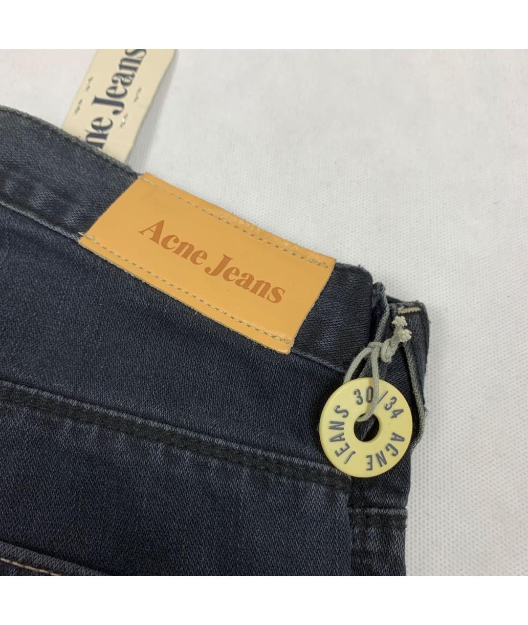 ACNE STUDIOS Антрацитовые хлопковые прямые джинсы, фото 4