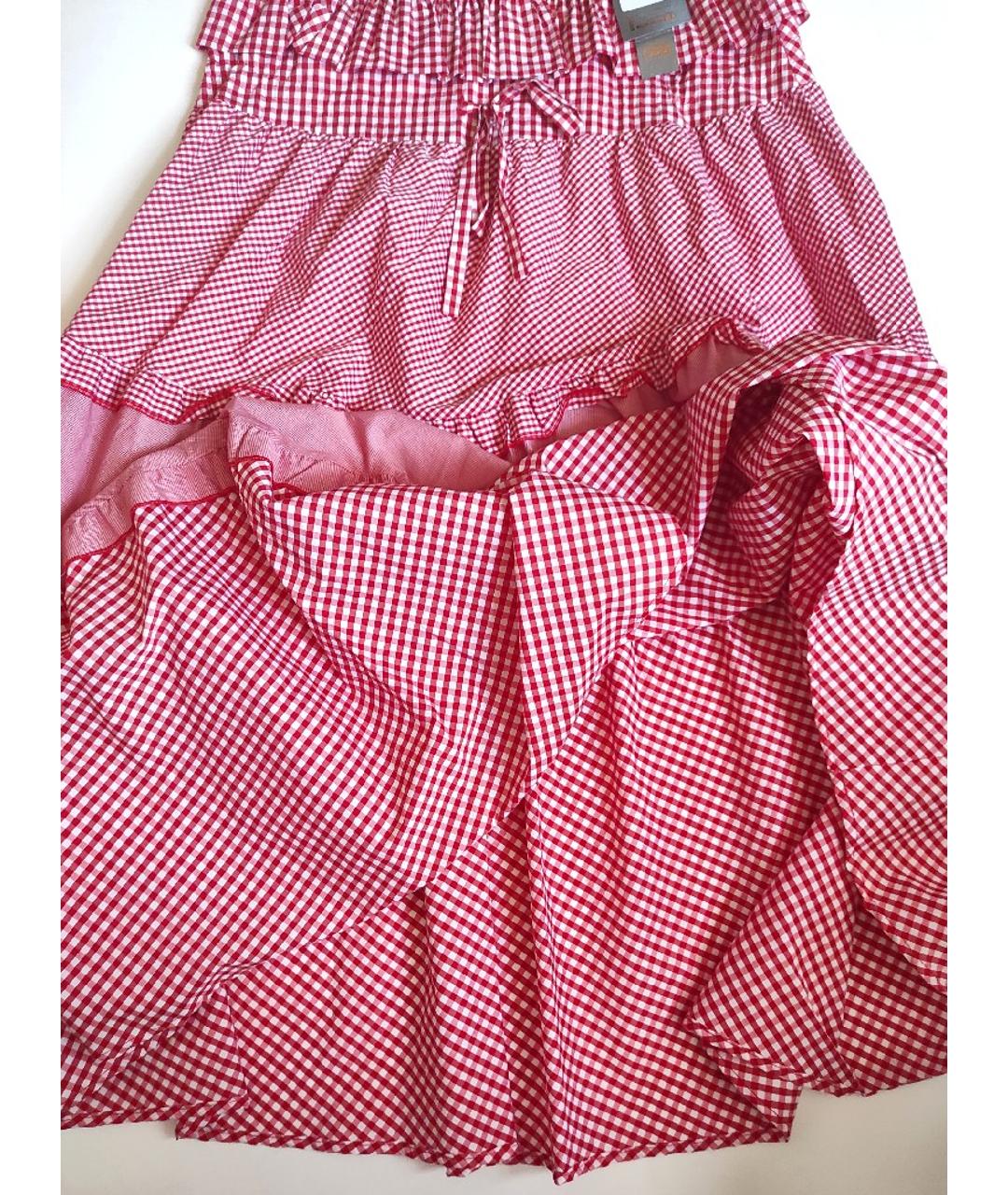 ODRI Красная хлопковая юбка миди, фото 4