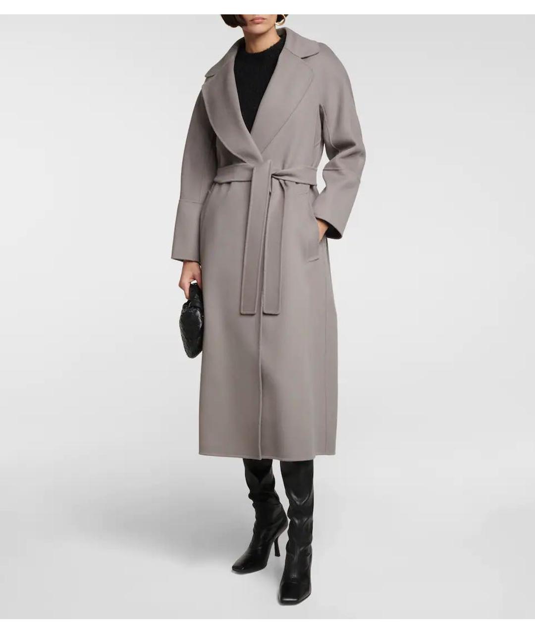 'S MAX MARA Антрацитовое шерстяное пальто, фото 3