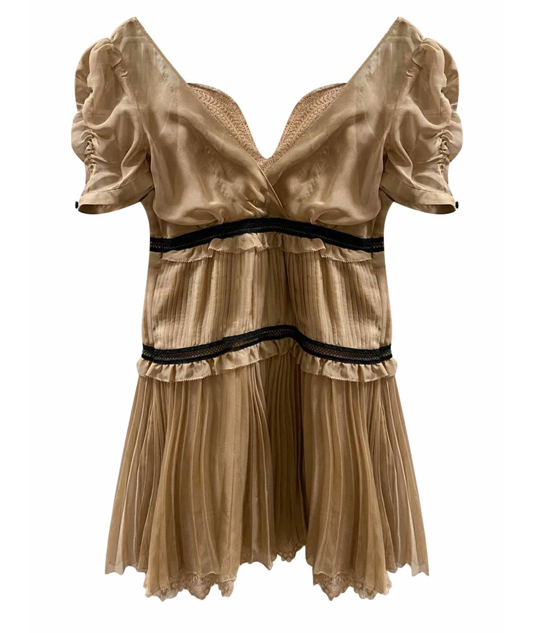 SELF-PORTRAIT Бежевое полиэстеровое коктейльное платье, фото 1