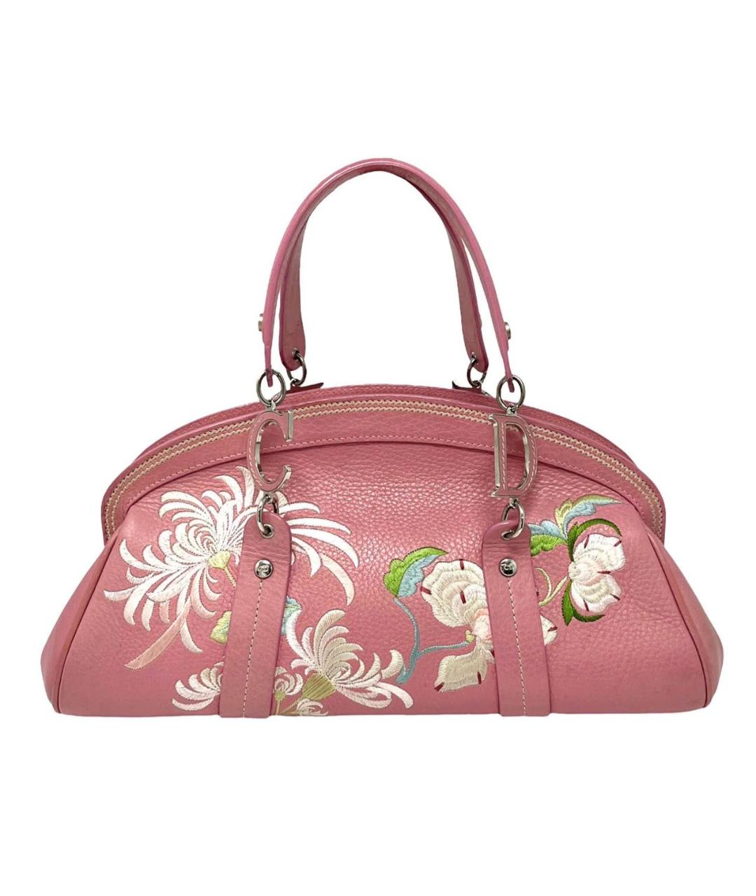 CHRISTIAN DIOR Розовая кожаная сумка с короткими ручками, фото 1