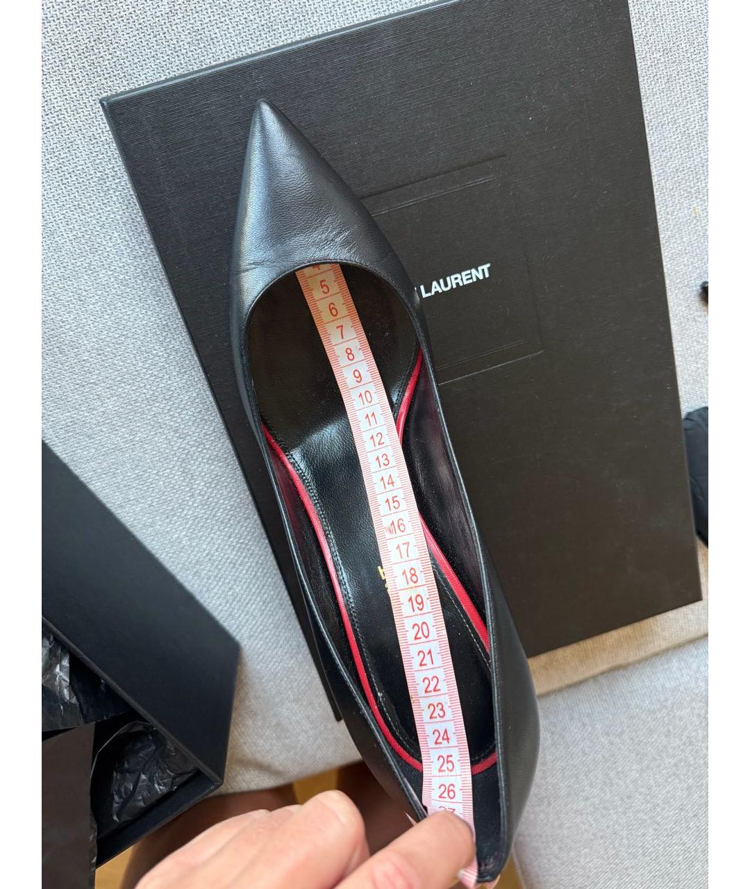 SAINT LAURENT Черные кожаные туфли, фото 8