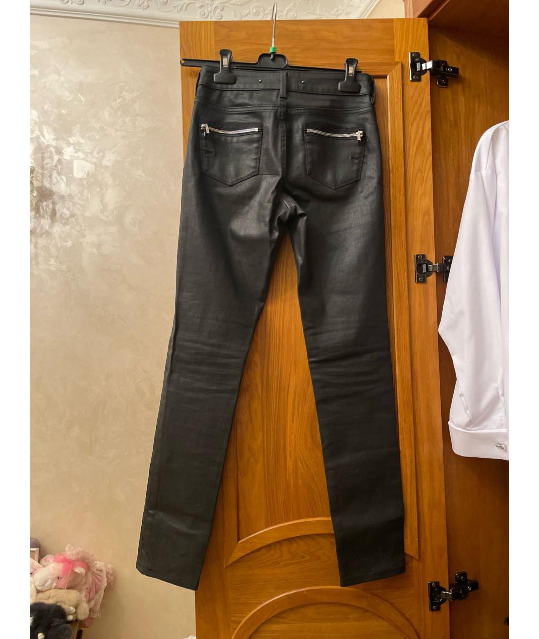 BARBARA BUI Черные хлопко-эластановые джинсы слим, фото 2