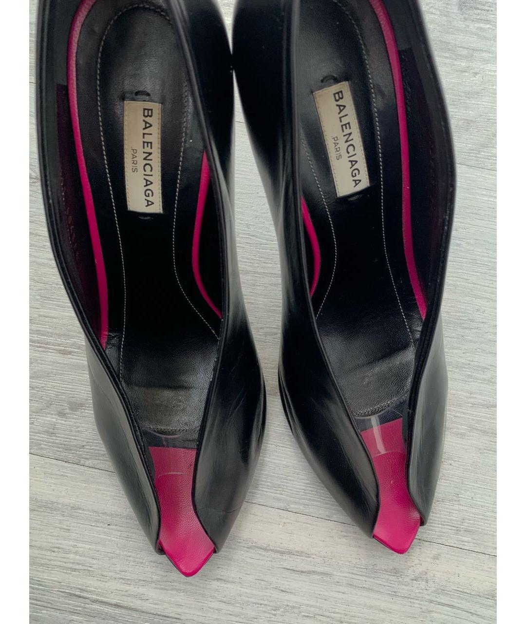 BALENCIAGA Черные кожаные туфли, фото 2