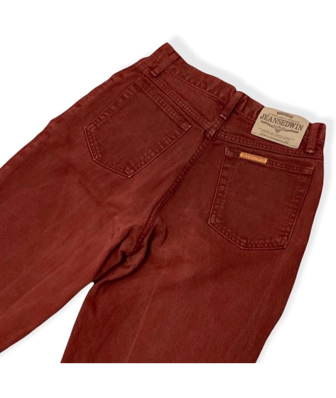 EDWIN Красные хлопковые прямые джинсы, фото 3