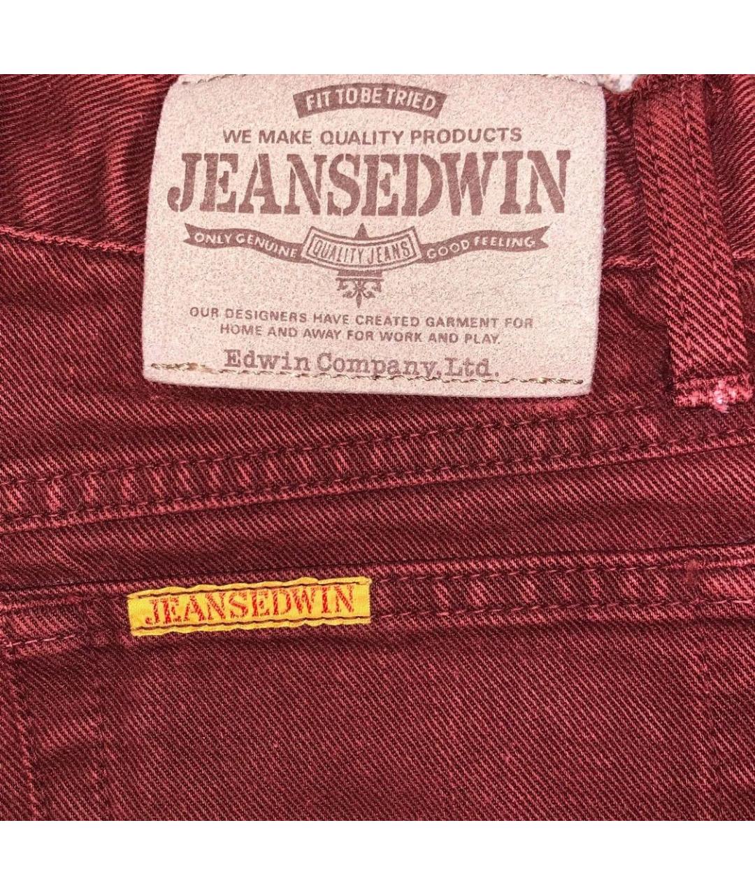 EDWIN Красные хлопковые прямые джинсы, фото 5