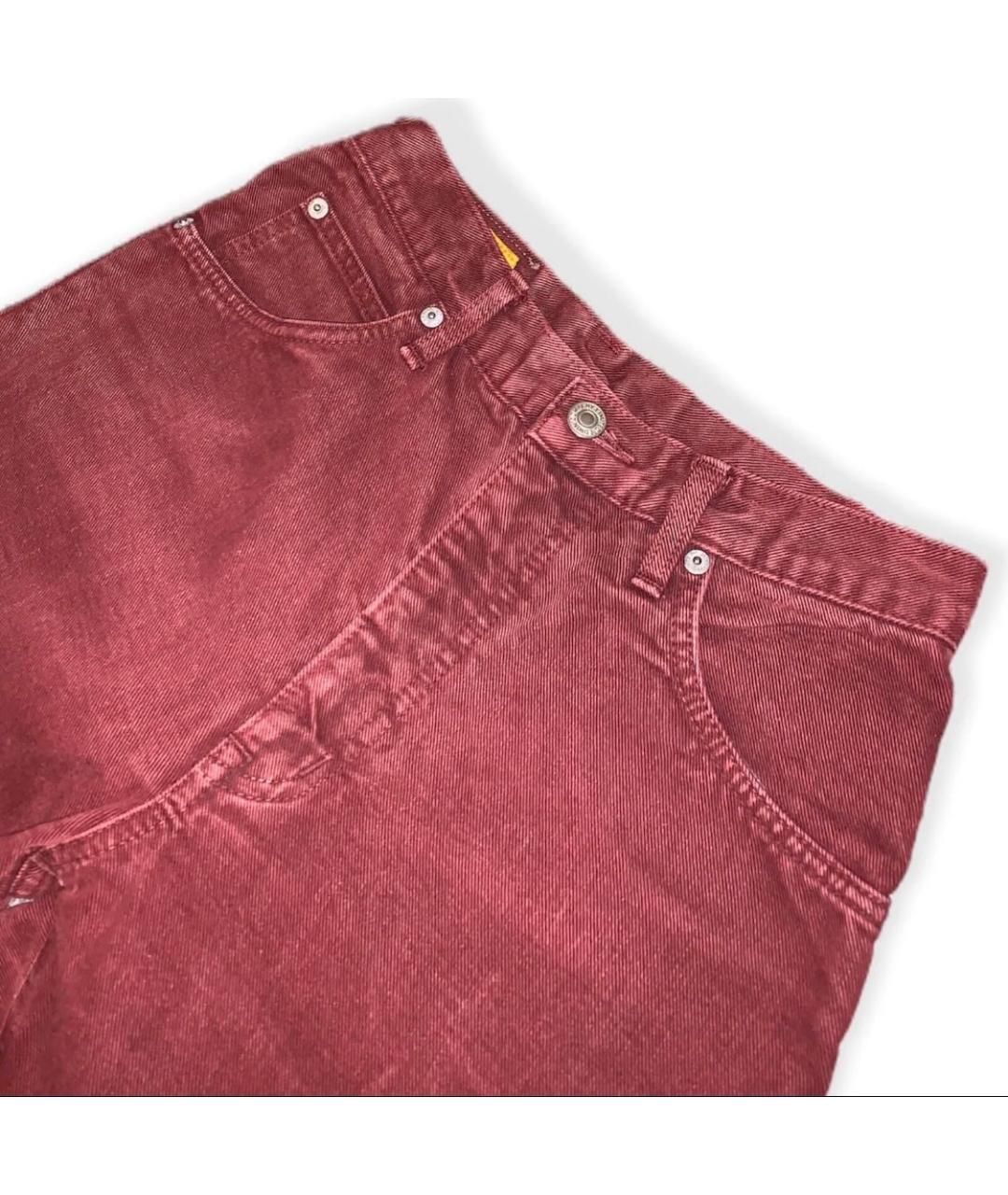 EDWIN Красные хлопковые прямые джинсы, фото 4