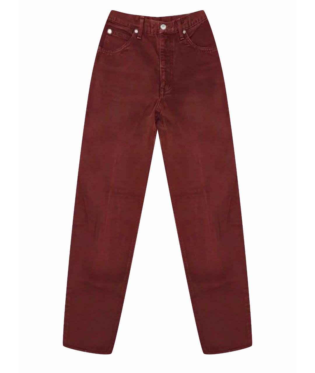 EDWIN Красные хлопковые прямые джинсы, фото 1