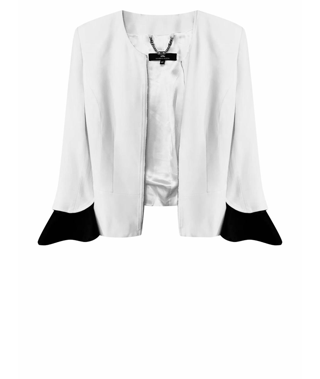 ELISABETTA FRANCHI Белый вискозный жакет/пиджак, фото 1