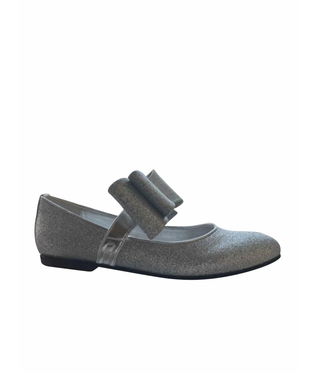 MONNALISA Серебряные кожаные туфли, фото 1