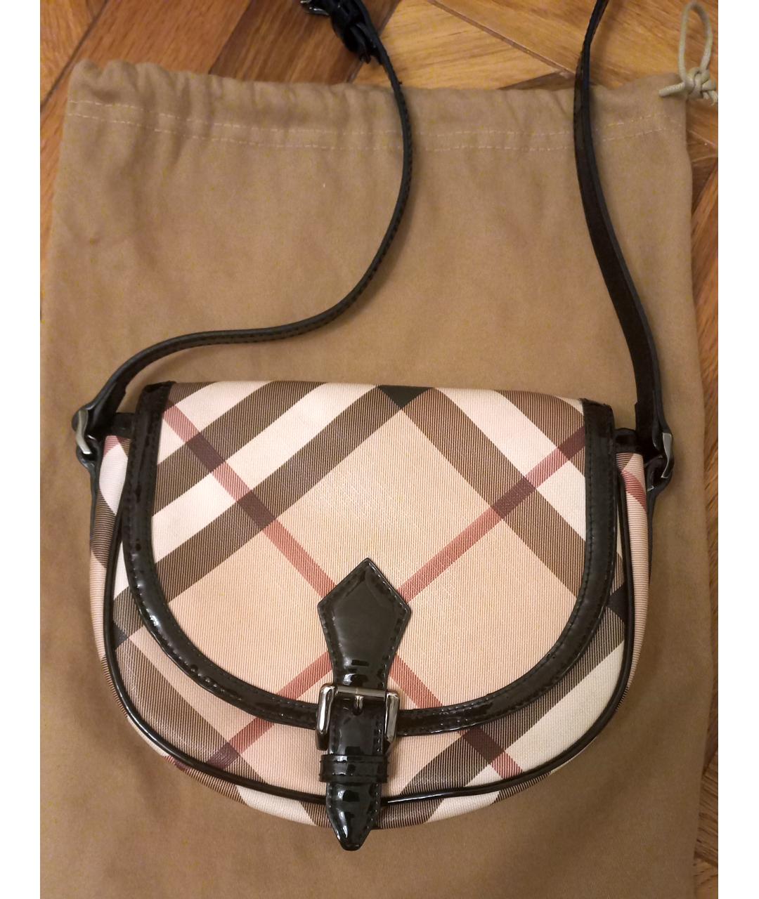 BURBERRY Бежевая сумка через плечо из искусственной кожи, фото 4