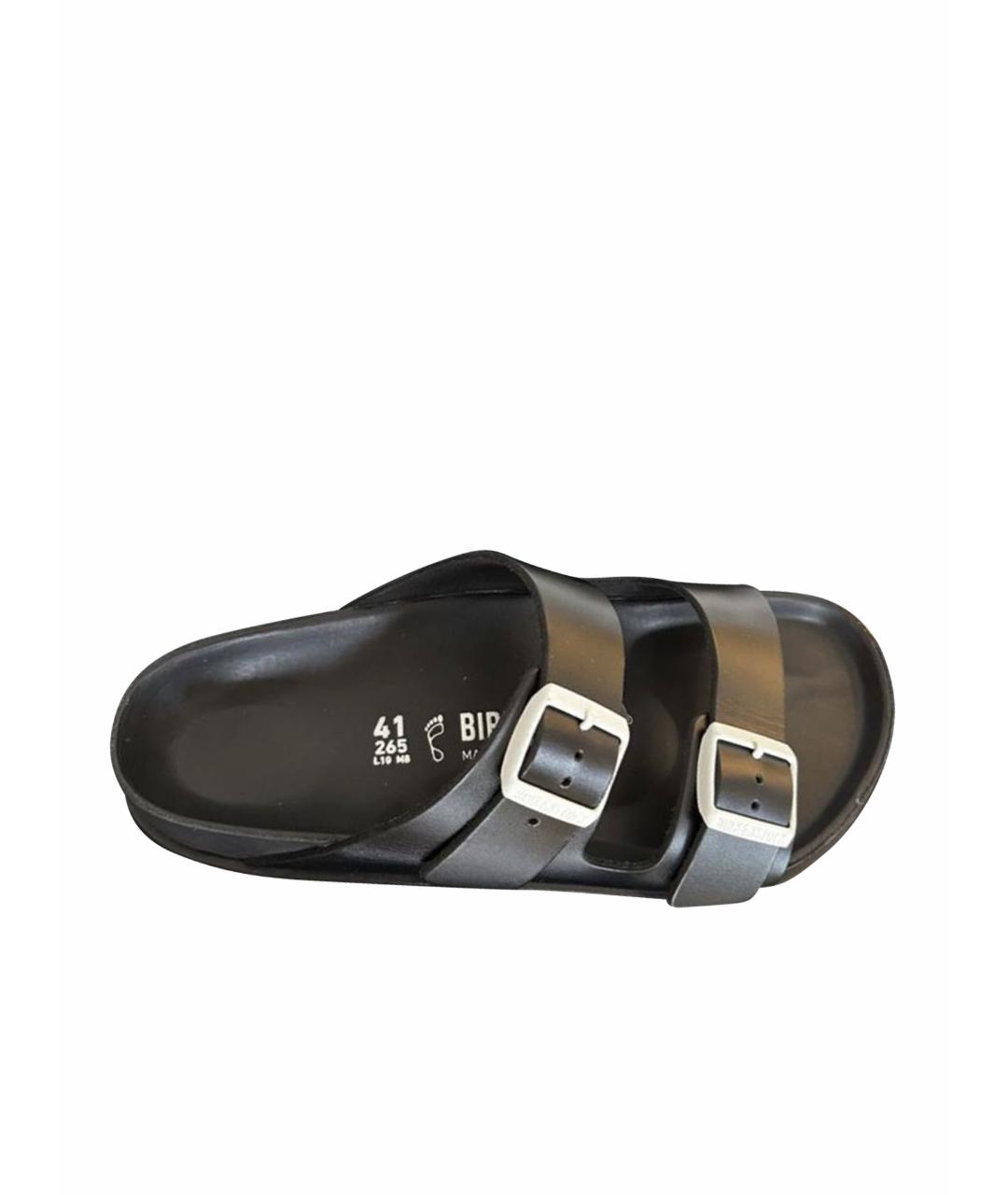BIRKENSTOCK Черные кожаные сандалии, фото 1