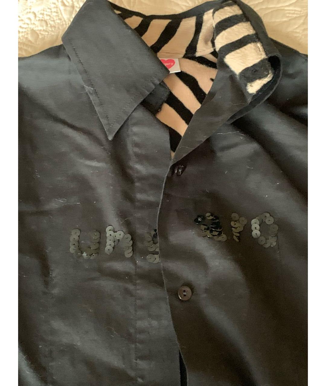 EMANUEL UNGARO Черная хлопковая рубашка/блузка, фото 4