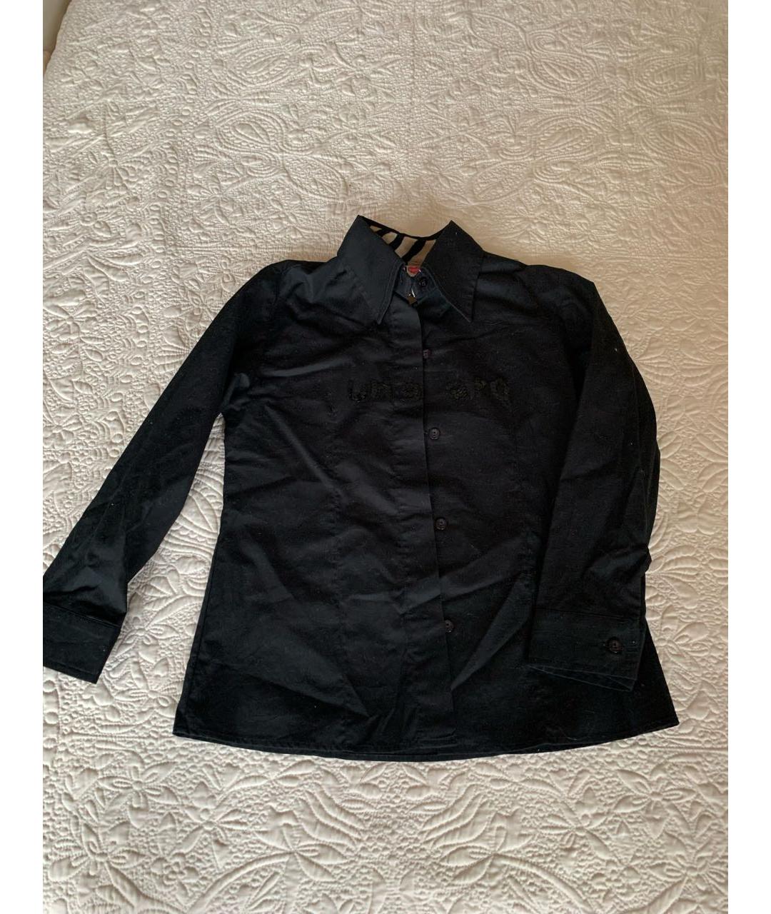 EMANUEL UNGARO Черная хлопковая рубашка/блузка, фото 5