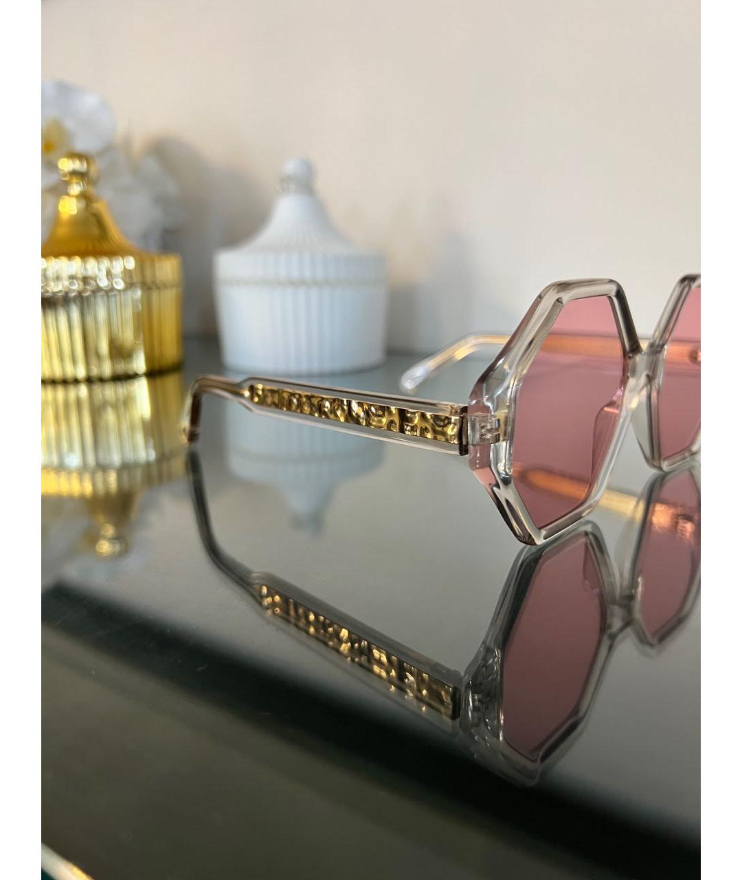 CHLOE Розовые пластиковые солнцезащитные очки, фото 3