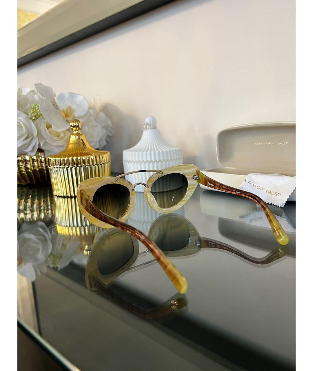 LINDA FARROW Желтые пластиковые солнцезащитные очки, фото 8