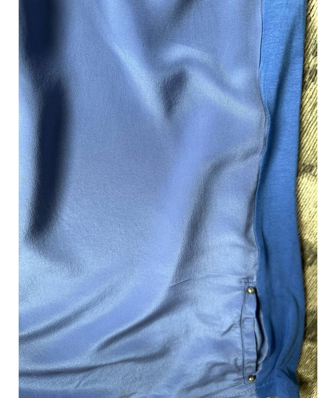 VDP Синяя хлопко-эластановая блузы, фото 3