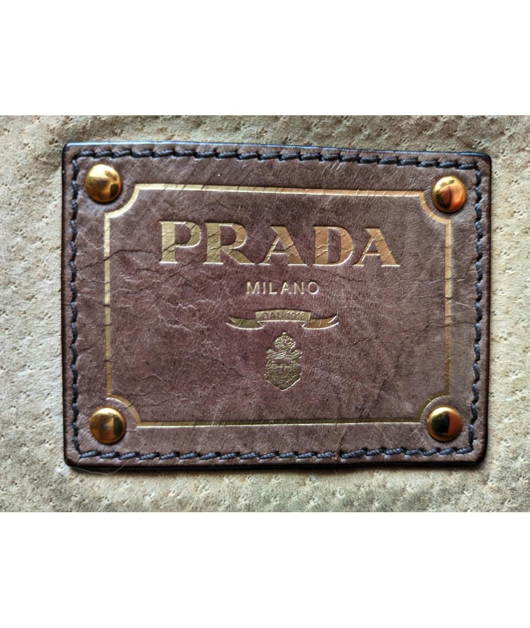 PRADA Коричневая кожаная сумка тоут, фото 3