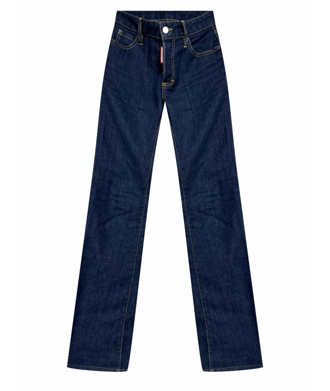 DSQUARED2 Темно-синие хлопко-эластановые джинсы клеш, фото 1