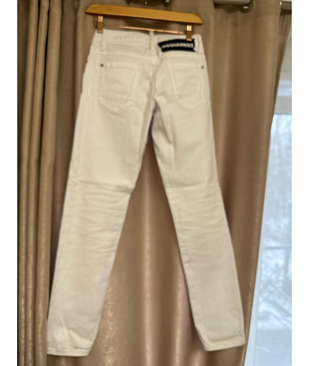 DSQUARED2 Бирюзовые хлопко-эластановые джинсы слим, фото 2