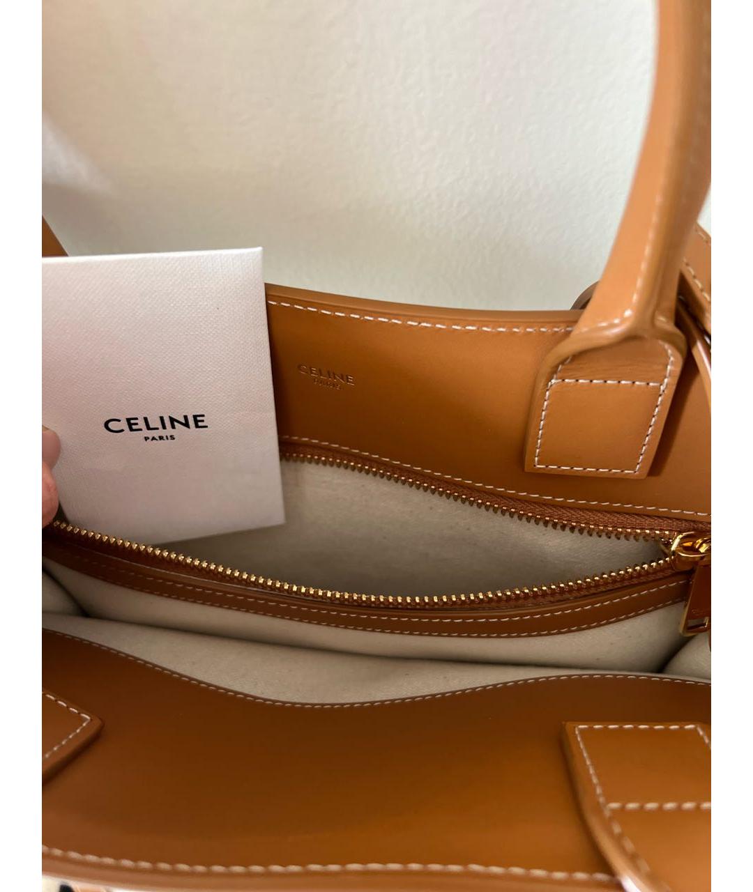 CELINE Бежевая тканевая сумка тоут, фото 4