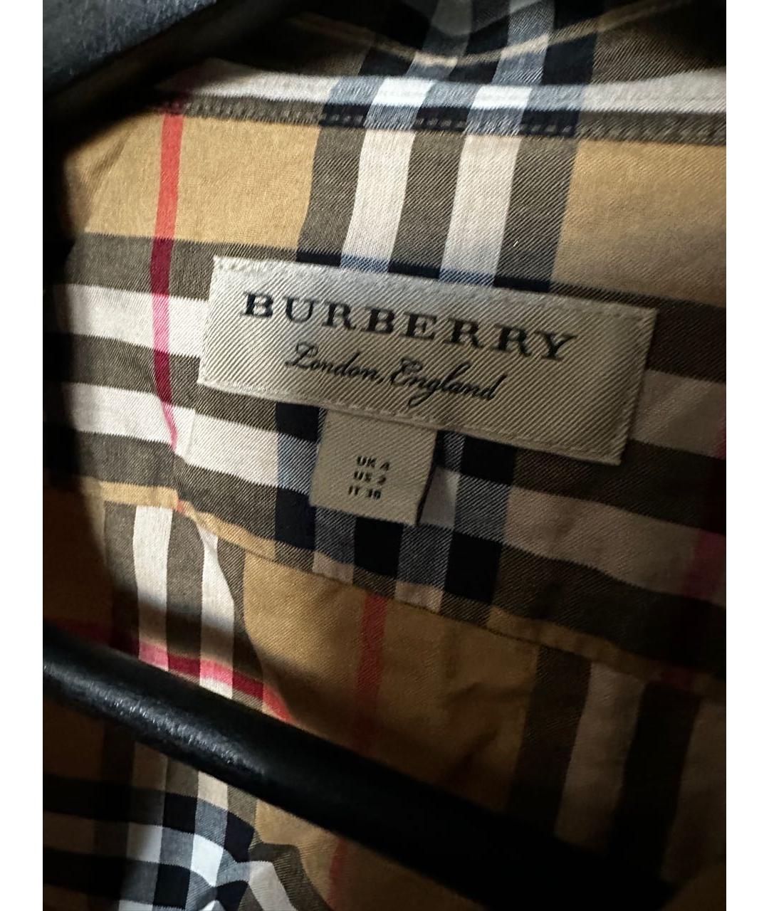 BURBERRY Коричневая хлопковая рубашка, фото 4