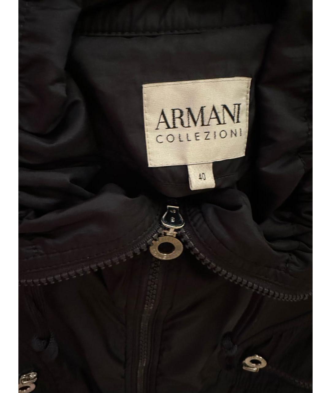 ARMANI COLLEZIONI Черная полиэстеровая куртка, фото 2