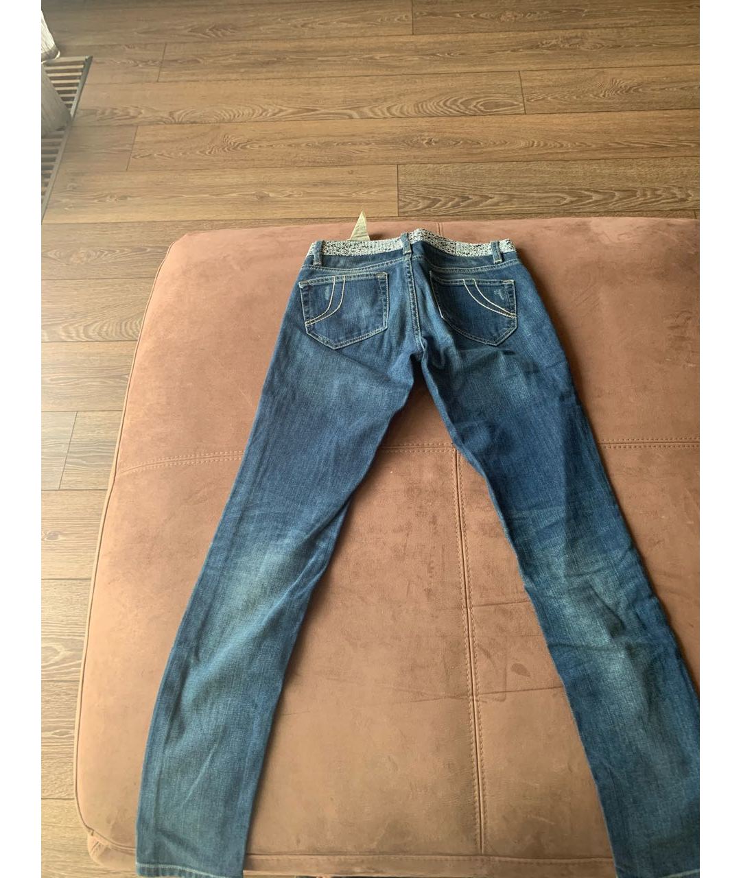 MAJE Синие хлопко-эластановые джинсы слим, фото 6